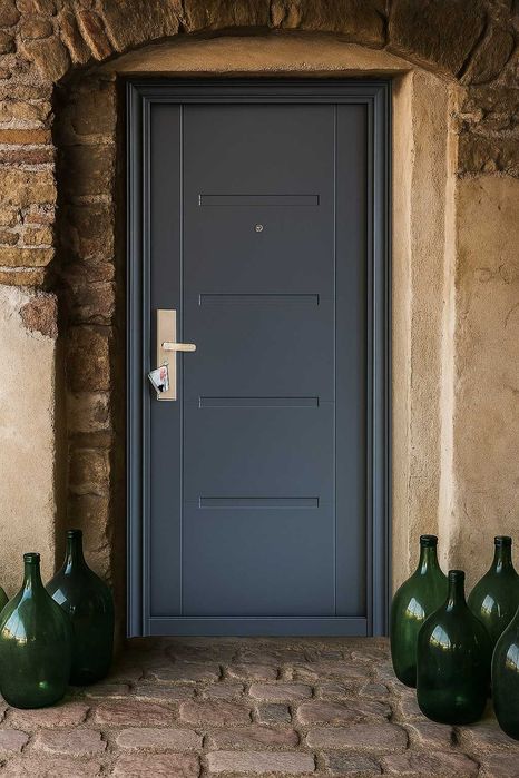 Usa Intrare Metalica Dreapta Antracit Apartament Birou SQ 205x88cm BC