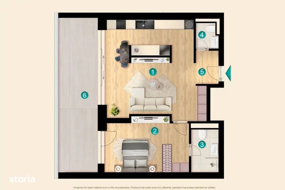 2K: Apartament luminos cu terasă de 18,5 mp, KronenPark Pipera — fotografia 2
