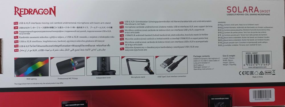 Redragon SOLARA GM307  игровой стрим микрофон со стойкой