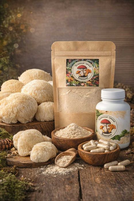 Ежовик фермы Башкирии | Плоды, мицелий, капсулы