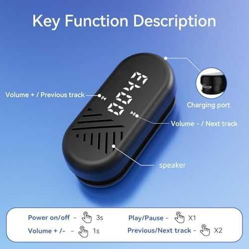 Нов Ултра-лек Bluetooth говорител с клипс и гривна, IPX5 водоустойчив