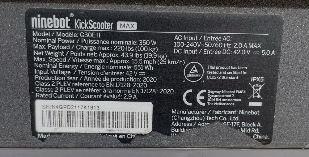 Vând Ninebot Kick Scooter MAX G30 ||