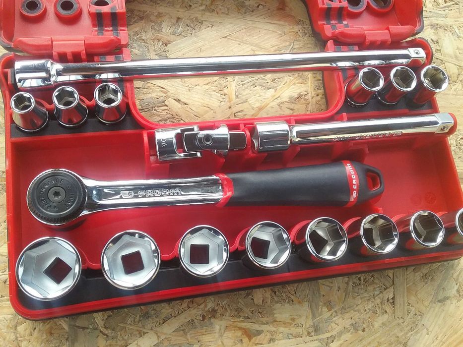 Facom 3/8 " Trusa  tubulare clichet , 18 piese  , Noua  made in France