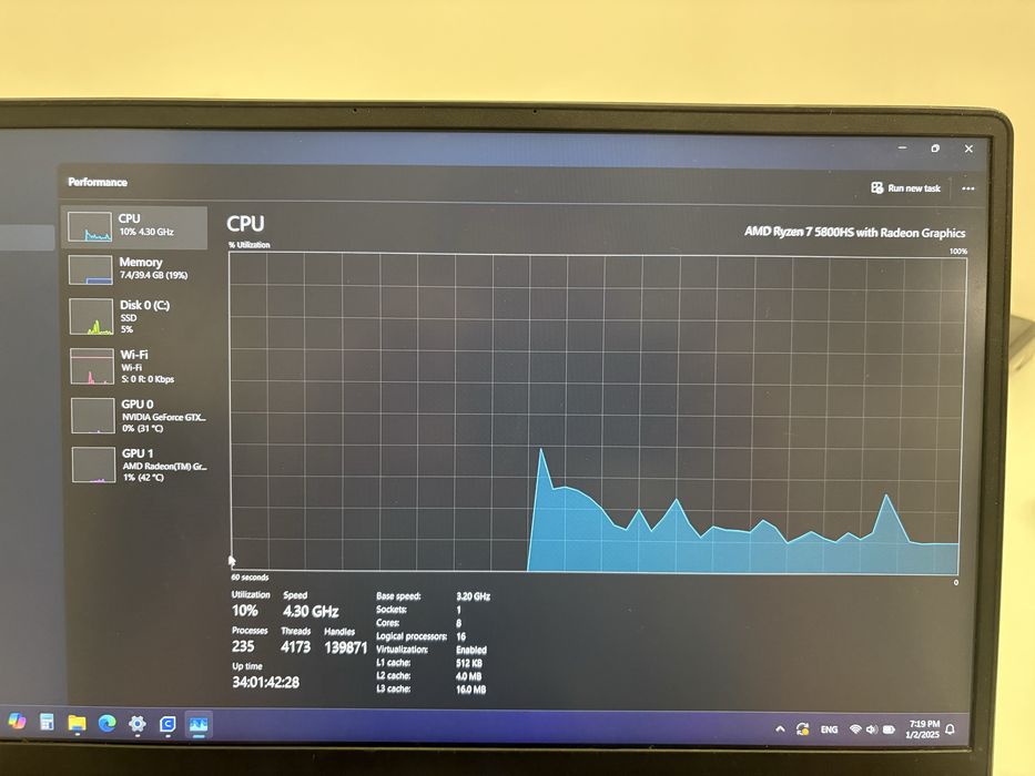 Laptop Gaming ASUS ROG Zephyrus – Ryzen 7 / GTX 1650 / 40GB RAM / SSD 1TB