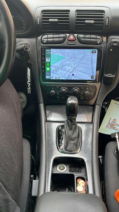 Navigație Android 15 Mercedes C-Class W203 4GB RAM –Carplay, QLED, DSP
