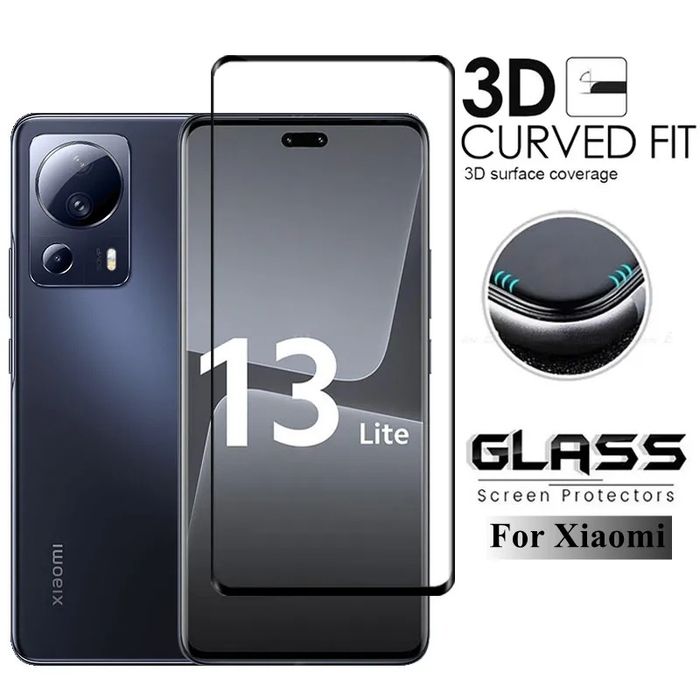 5D Извит Стъклен Протектор за Xiaomi 13 Lite