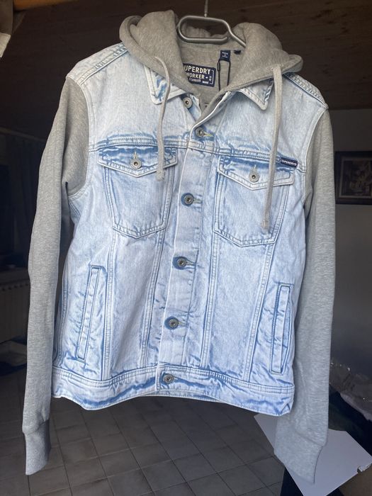 Superdry мъжко дънково яке горнище с качулка ново с етикит оригинално