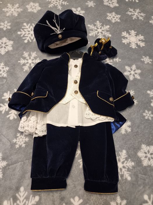 Vând costum ocazie botez bebe baiat prin3-6luni Noya - brand romanesc
