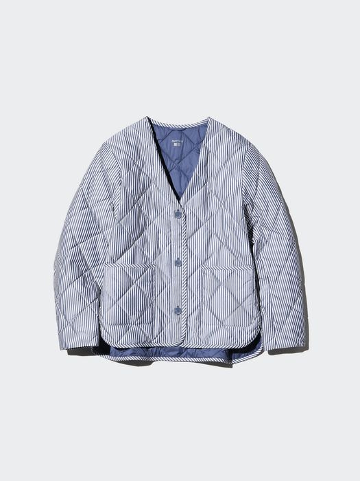 Куртка UNIQLO PUFFTECH Collarless Jacket (в полоску)