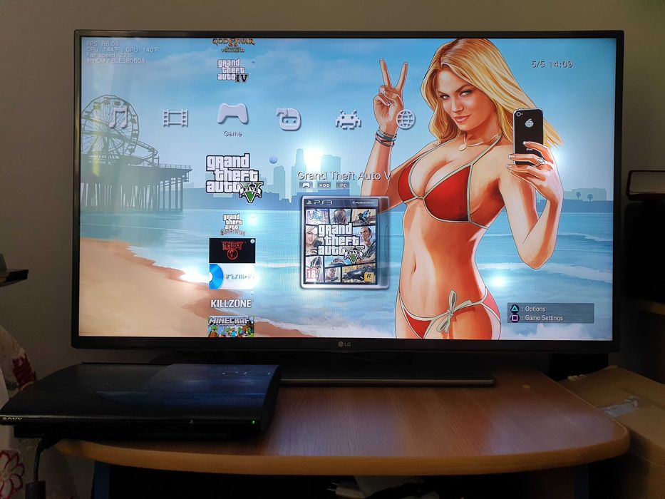 PS3 modat HEN 250 GB + 30 jocuri (GTA V, Red Dead, God of War, NFS)