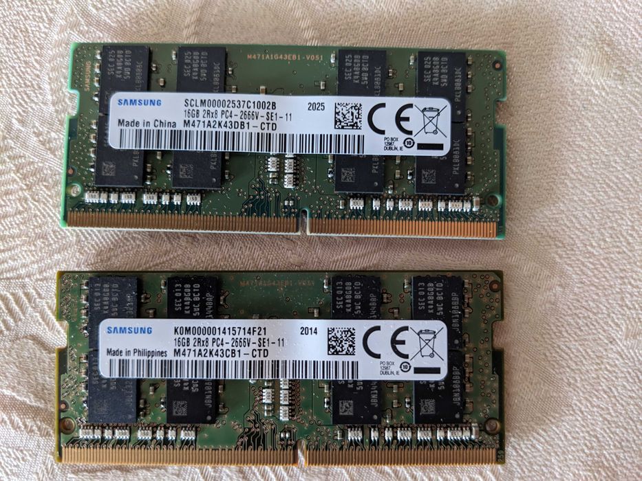 2x16GB DDR4 SODIMM 2666Mhz - рам RAM памет за лаптоп