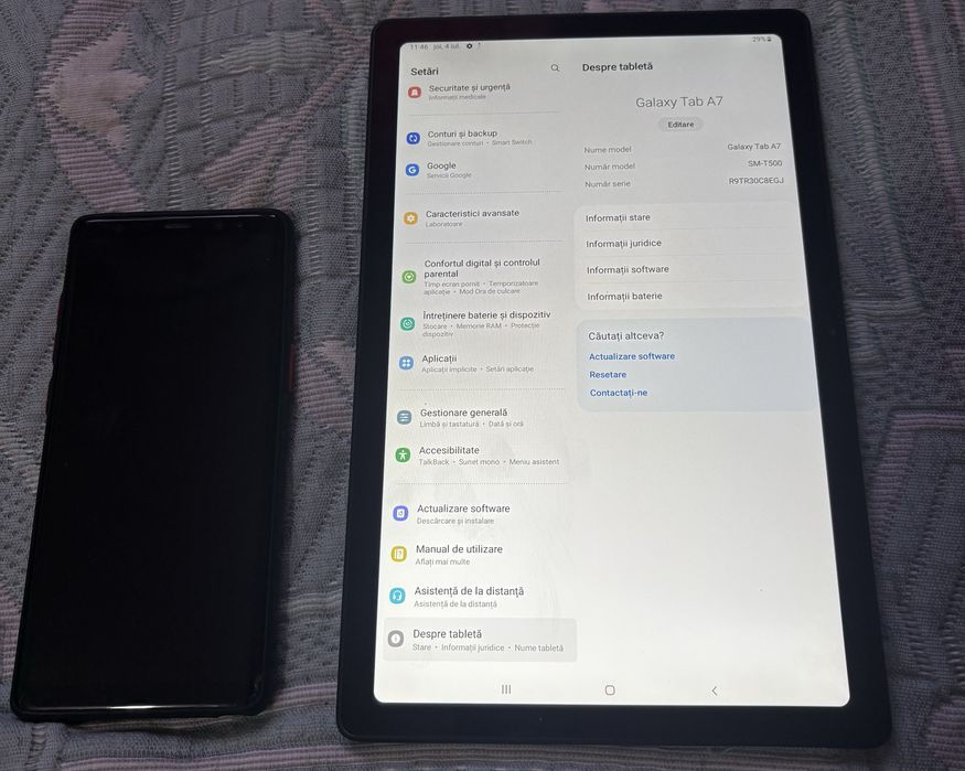 Samsung Galaxy Tab A7 T500, 10.4”, Wi-Fi, husă roșie, stare foarte bună