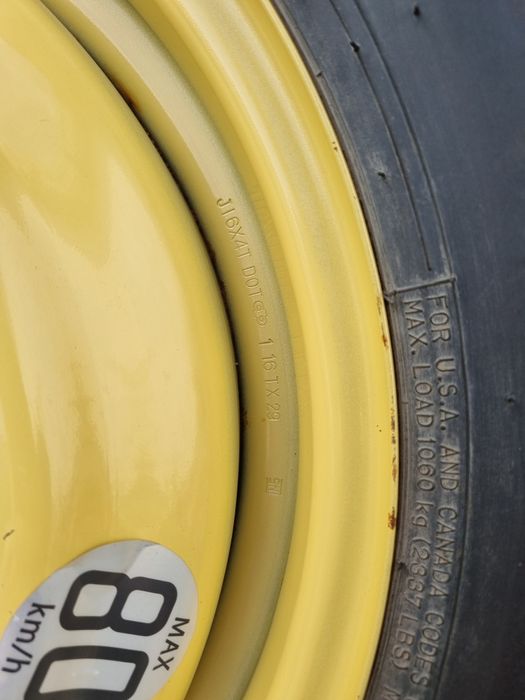 Roata rezerva Slim SUV 5x114.3 T155/90/R16 Kia Hyundai Renault Dacia