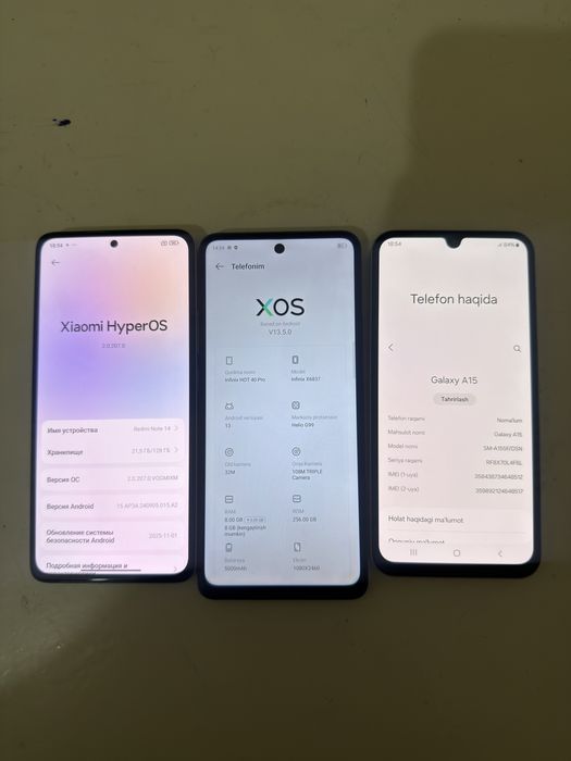 Redmi note 14, Samsung A15, infinix hot 40 pro skidkada arzon narxda !