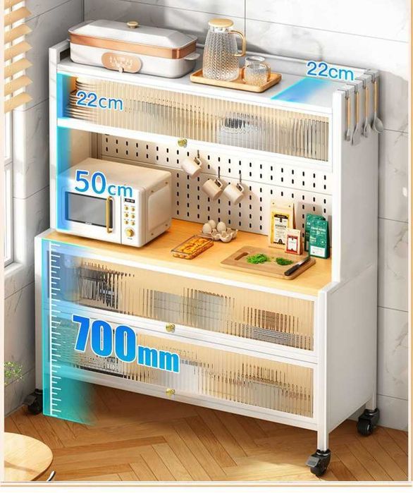 Кухонный шкаф | Металл | Oshxona metall shkafi shaffof eshiklar bilan