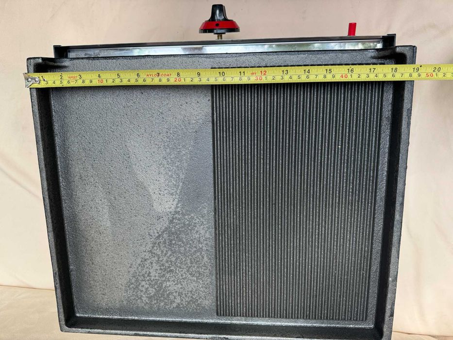 Газова скара чугунена плоча ½Оребрена ½Гладка 50см + газова защита+CE