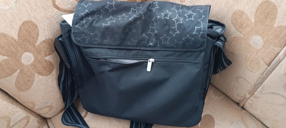 Чанта за количка Lassig Messenger Casual Reflective Stars black LMB101