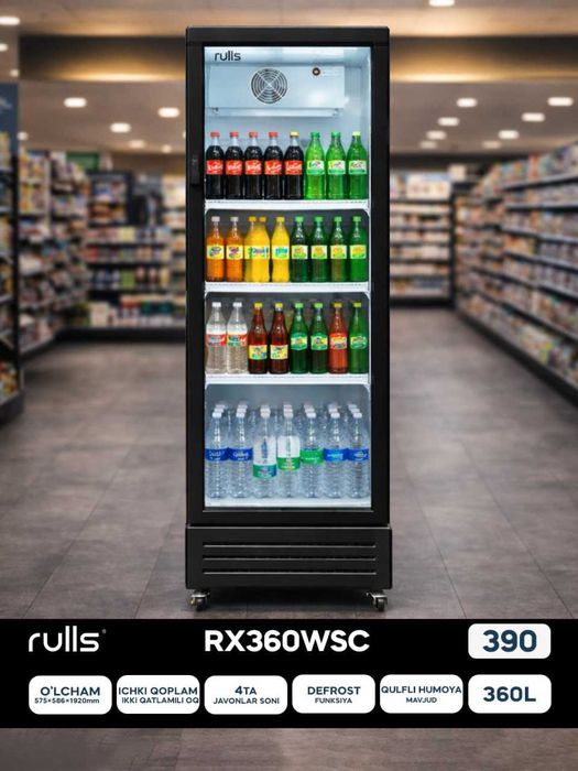 Витринный холодильник в Узбекистане Rulls rx360wsc