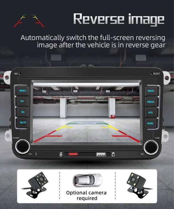 Navigatie GPS 7” HD MP5 Radio Wireless CarPlay VW / Skoda / Seat