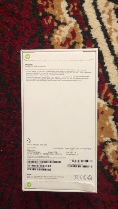 iPhone 15, 128гб, новый запечатанный