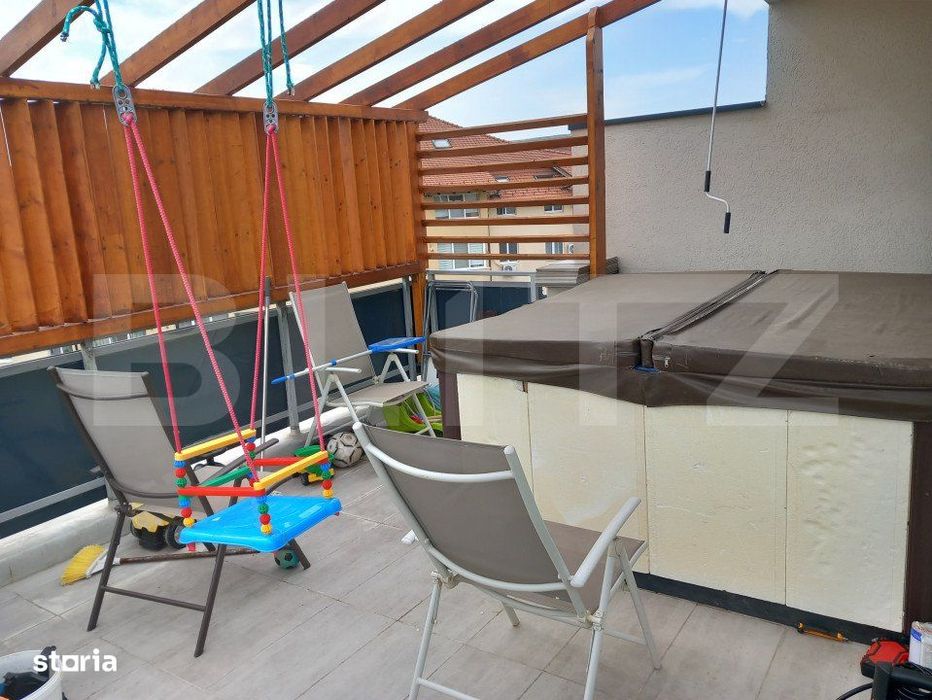 Apartament modern, 3 camere, terasa, parcare subteran, jacuzzi, Zona F