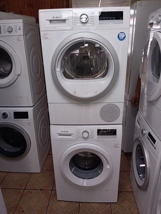 Комплект пералня и сушилня с термопомпа Бош Bosch Serie 4 A+++