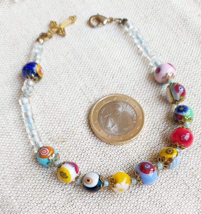 Колие гердан гривна  брошка обеци милефиори