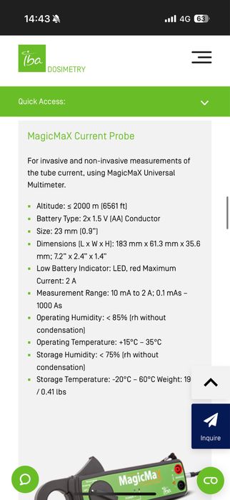 MagicMax current probe IBA
