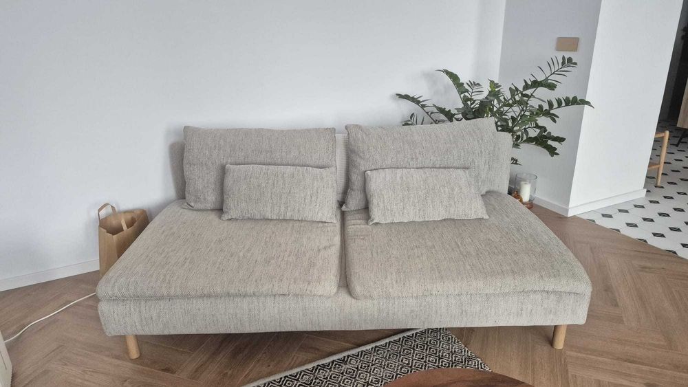 Canapea 3 locuri + fotoliu Ikea Soderhamn bej/maro