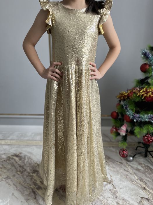 Прокат платье золотистое