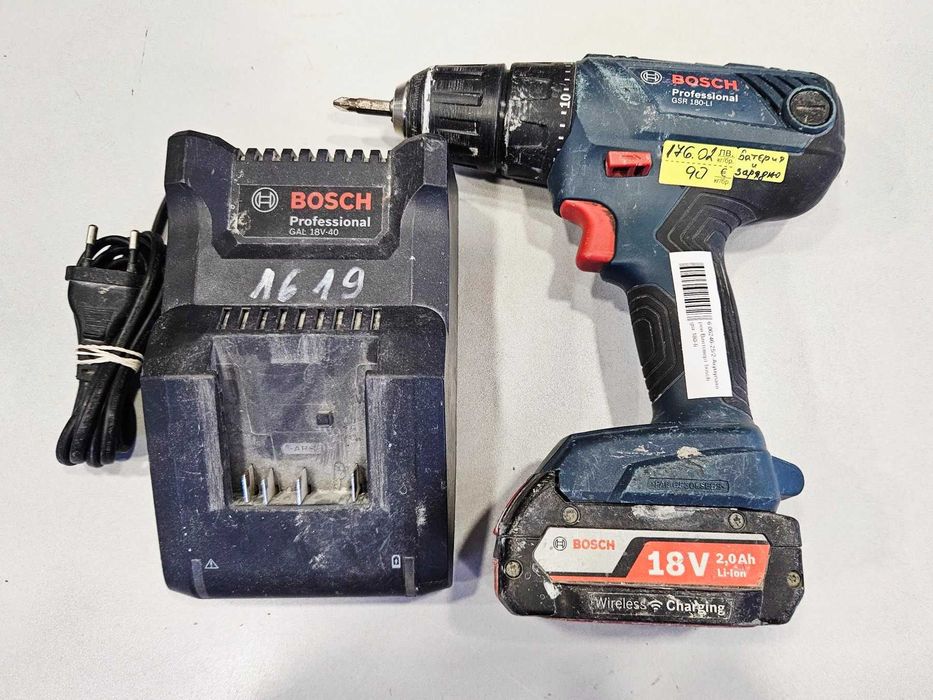 Акумулаторен винтоверт Bosch GSR 180-LI+батеря и зарядно 06246-25/2