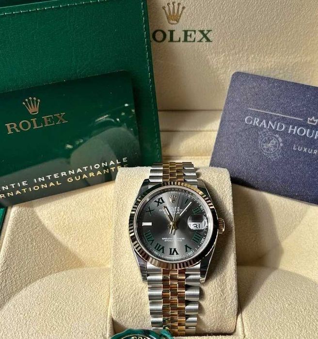 rolex datejust 36mm wimbledon  bi