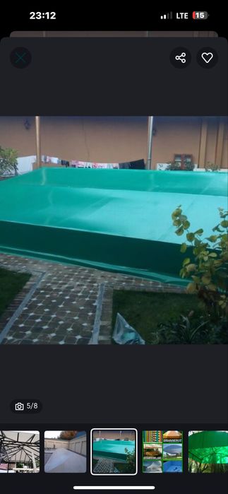 Баннер тент установка бассейн закрывать