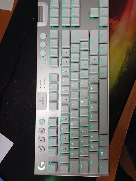 Tastatura Mecanica Gaming Logitech G915 X TKL, Tactile, LightSpeed, Low-Profile, Wireless, Alb