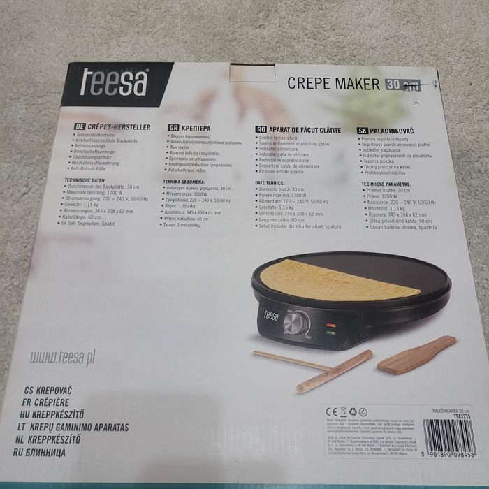 Aparat de preparat clatite Teesa 30cm 1200W