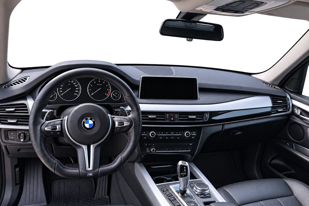 Volan BMW M Tesit /Plat cu Padele si piele Nappa , airbag Original  Seria F si E