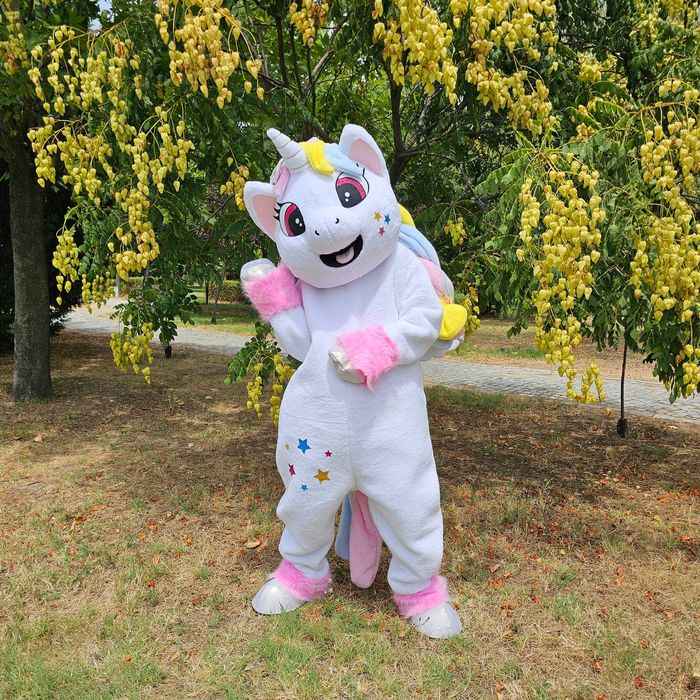 Costum Mascota Unicorn Magic Alb pentru Evenimente