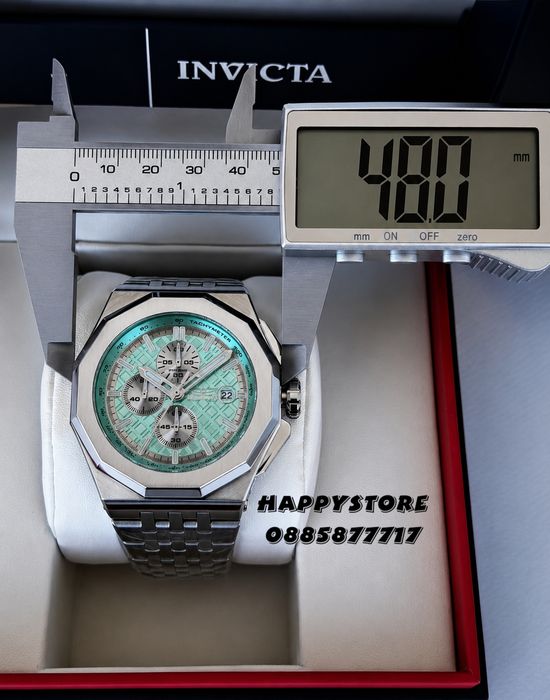 INVICTA Akula steel Turquoise dial 48 mm, Инвикта нов мъжки часовник