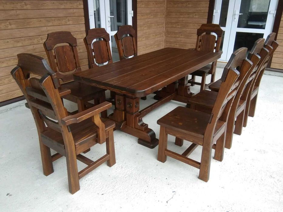 Стол деревянный под старину для дома и дачи