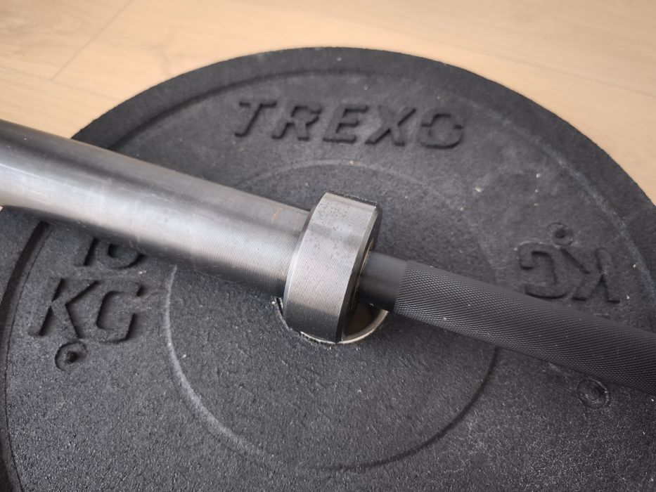 Bara Olimpica 50/51 mm 220 cm Negru Auriu Sarcina Max 680kg Heavy Duty Weightlifting Powerlifting Bodybuilding CrossFit