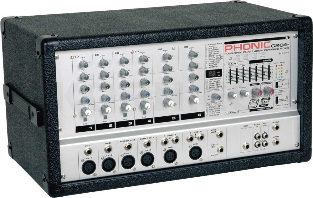 Mixer със вграден усилвател     PHONiC 620 plus