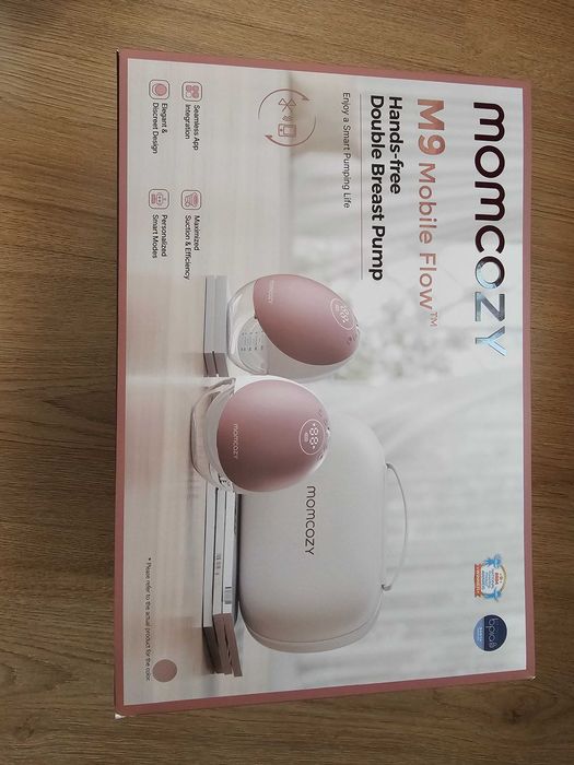 Двойната смарт помпа за кърма без ръце Momcozy M9 Mobile Flow в цвят Cozy Red