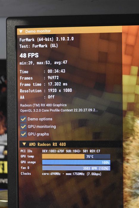 Видео карта Asus DUAL Radeon RX 480  O4G 4 GB Video card