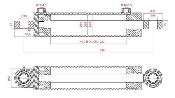 Cilindru servodirectie pentru Case IH, FIAT, New Holland cod OEM 5134221, 5144124