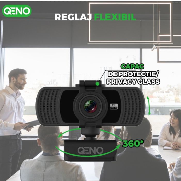 Camera Web Qeno®, Webcam 2K Ultra-HD