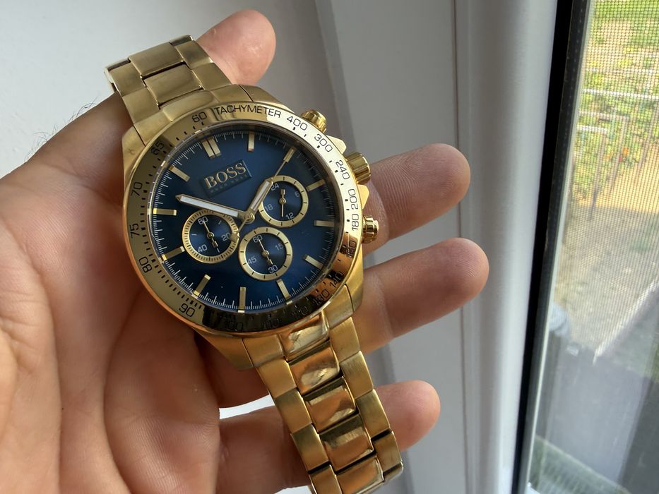 Ceas  Hugo Boss Gold Ikon aur 18k schimb cu seiko , omega , hamilton , breitling