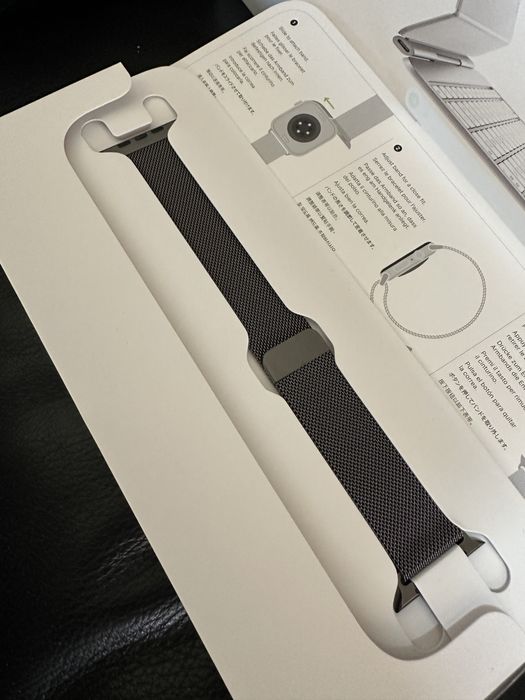 Milanese Natural Graphite Slate Gold 42mm 46mm Apple Watch