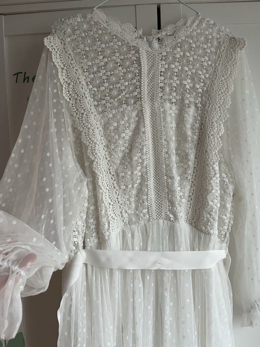 Официална бяла, сватбена рокля, 4ХЛ