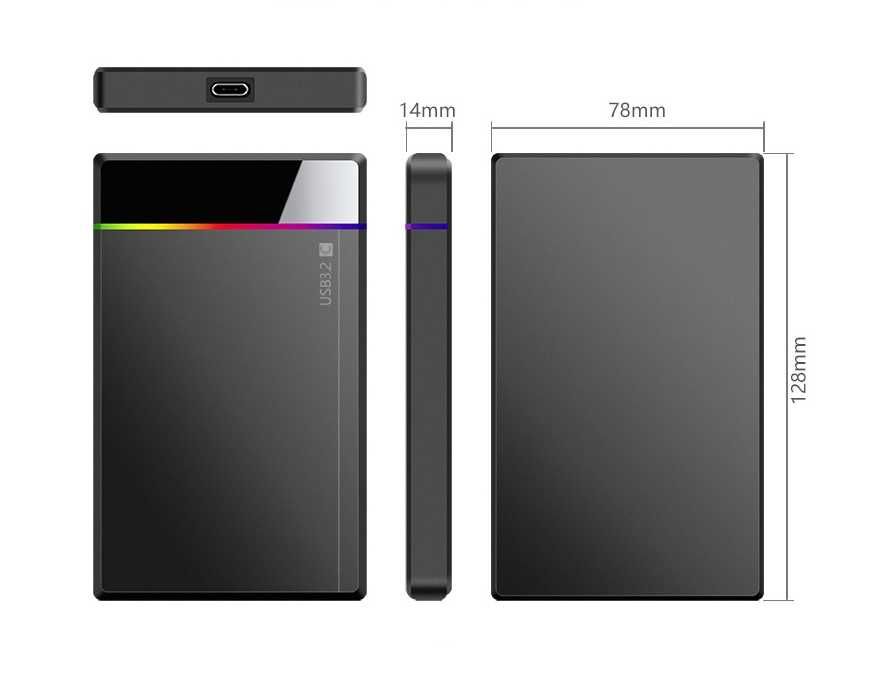 USB 3.2 Type-C Внешний корпус для диска HDD и SSD
