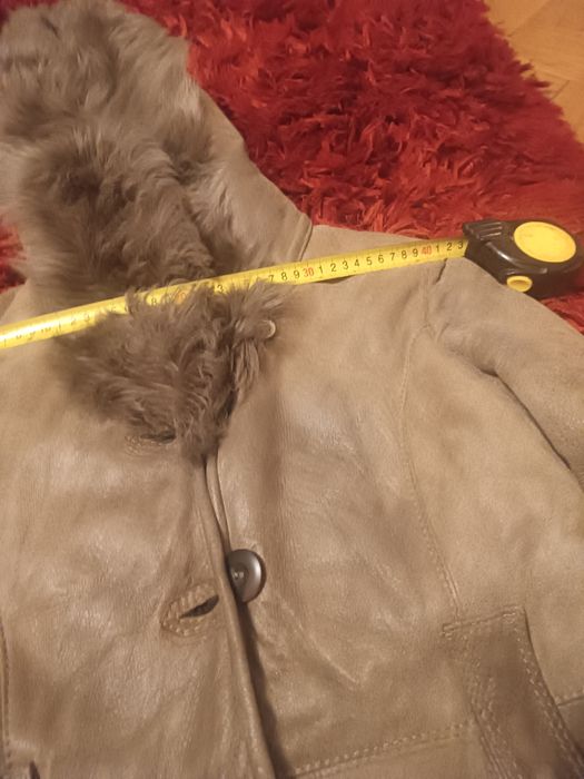 Haina dama din piele intoarsa/blana naturala